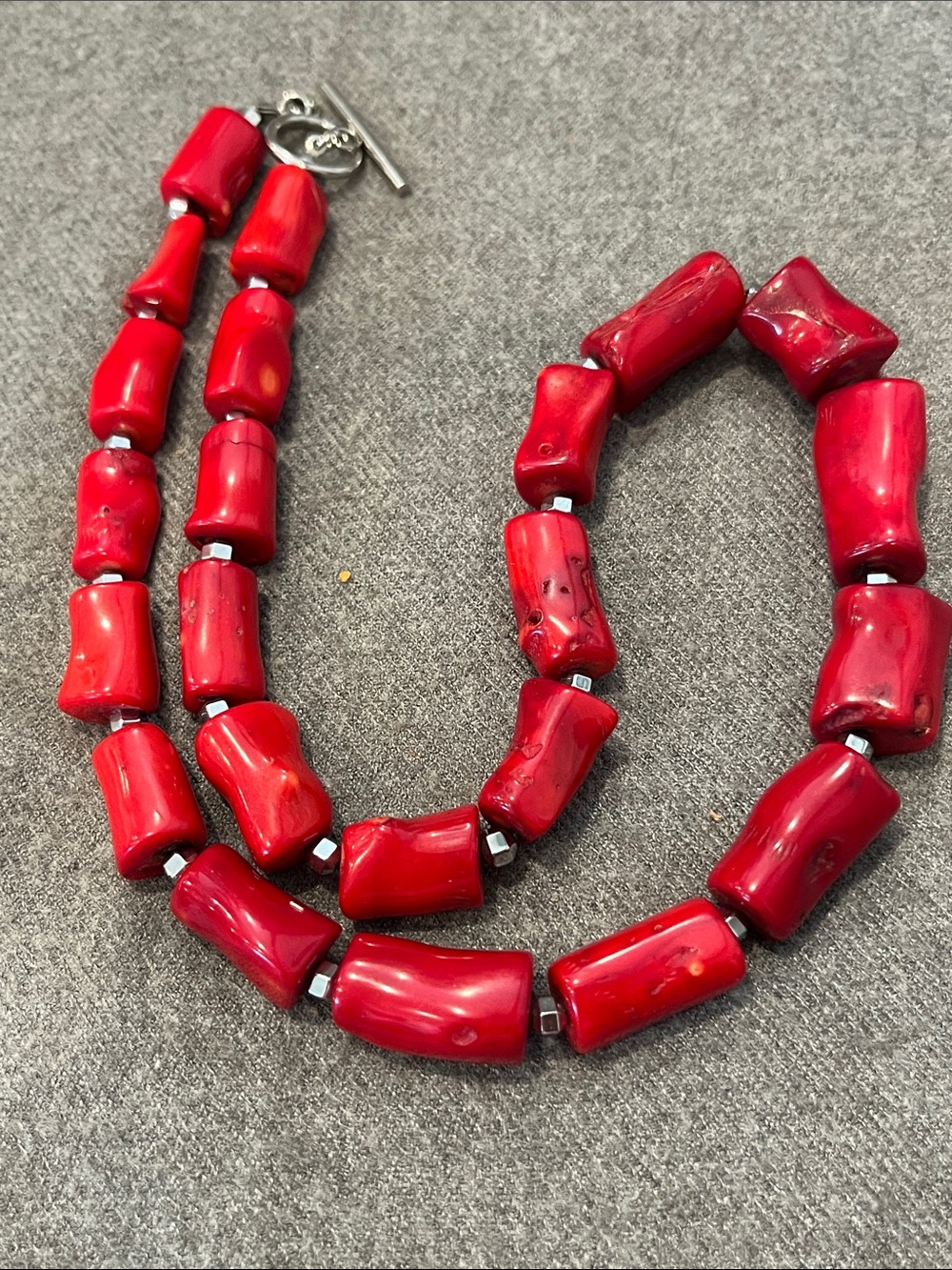 Polished Chunky Coral Necklace - Picture 3 of 8